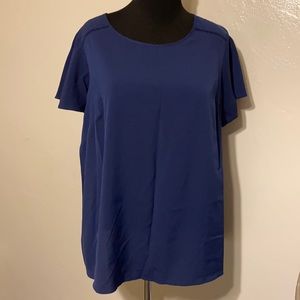 Flutter Sleeve Blouse- Blue